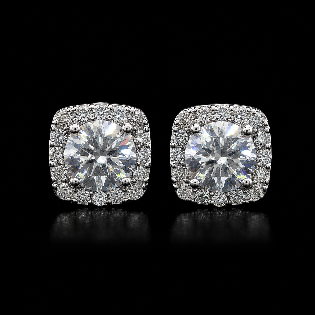 Avenor Square Cluster Earring 6.5mm