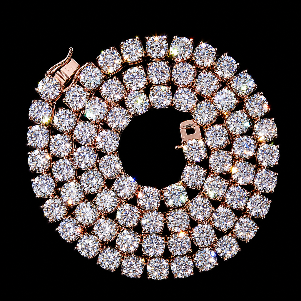 Avenor Rose Gold Tennis Necklace 6.5mm