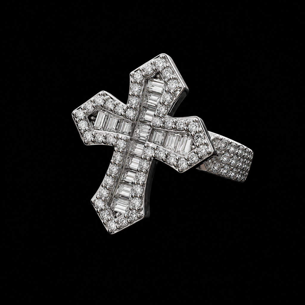 Avenor Cross Baguette Ring