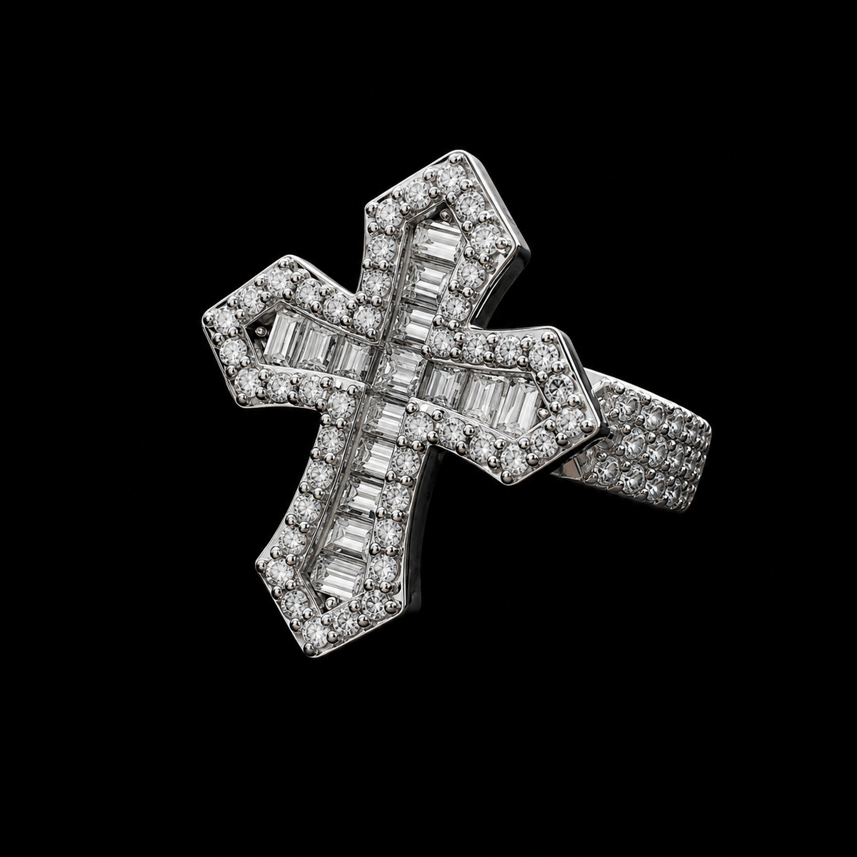 Avenor Cross Baguette Ring