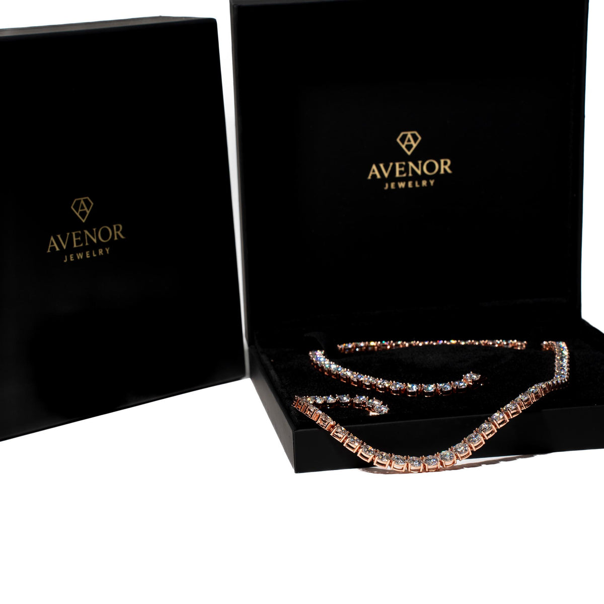 Avenor Rose Gold Tennis Necklace 6.5mm
